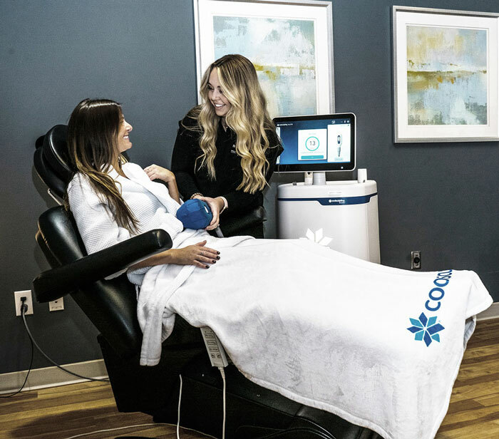 Woman receiving Toning and Sculpting treatment at Wilmington Dermatology Center